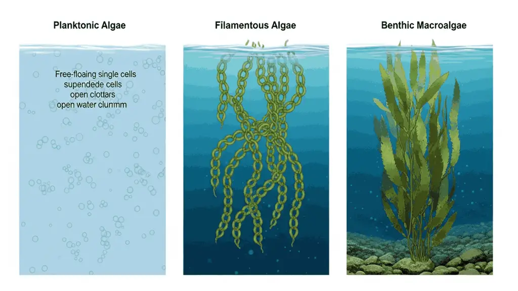 Distinguishing Planktonic Algae from Filamentous and Macroalgal Forms
